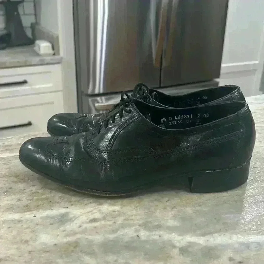 Florsheim Black Leather Round Toe Oxford Dress Shoe 8.5D